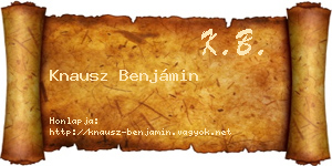 Knausz Benjámin névjegykártya